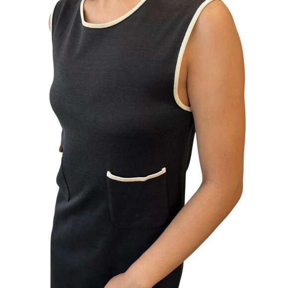 CHANEL Vintage 96C CC Mark Long One-piece Dress #40 Black [106478] - Picture 2 of 14